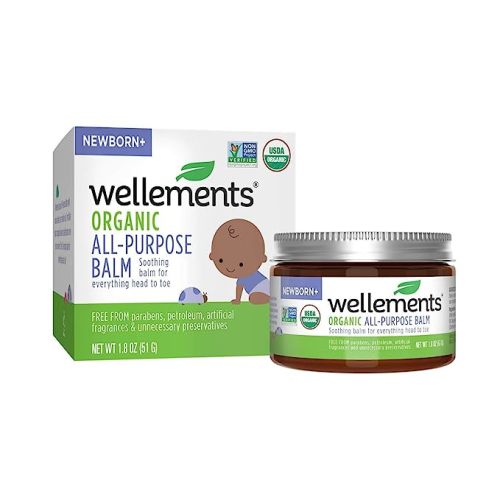Wellements Organic All Purpose Balm for Babies | Soothing All Over Ointment for Chafed & Sensitive Skin, Dry Skin Moisturizer for Infants, FREE FROM Petroleum, Parabens & Fragrances | 1.8 Fl Oz