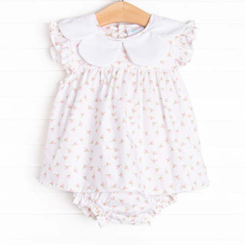 Rosey Rosebuds Diaper Set, White – Stitchy Fish