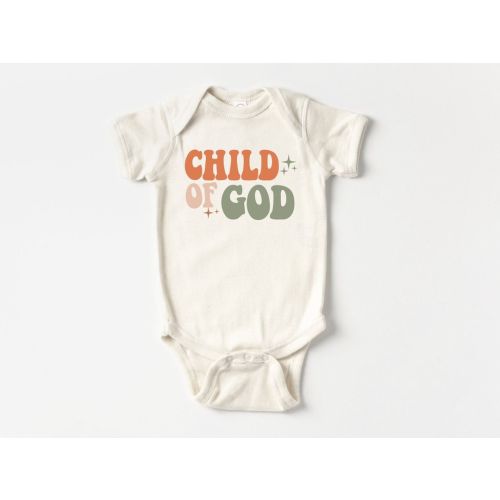 Child of God Baby Onesie®, Retro Religious Bodysuit, Vintage Natural Onesie®, Religious Shirt, Natural Toddler Tee, Newborn Baby Gift