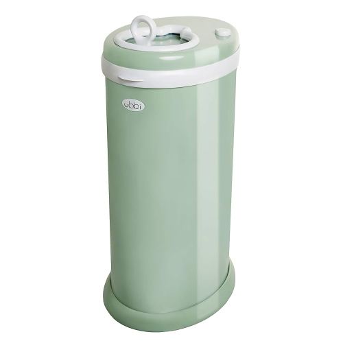 Ubbi Steel Diaper Pail, Odor Locking, No Special Bag Required, Award-Winning, Registry Must-Have, Sage Green
