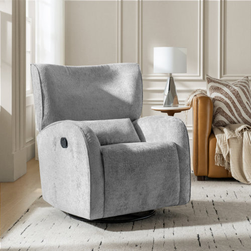 Red Barrel Studio® Medina Modern Oversized Swivel Glider Recliner With Wingback And Adjustable Headrest | Wayfair