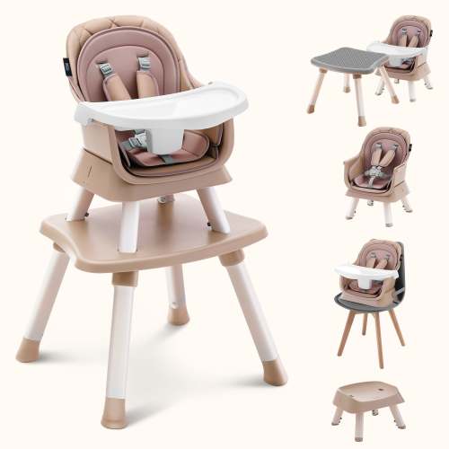 HARPPA 8-in-1 Convertible Baby High Chair | Newborn to Toddler Feeding Booster Seat with Recline & Adjustable Heights, Portable, Easy to Clean & Fold – Perfect for Mealtime, Playtime & Growth