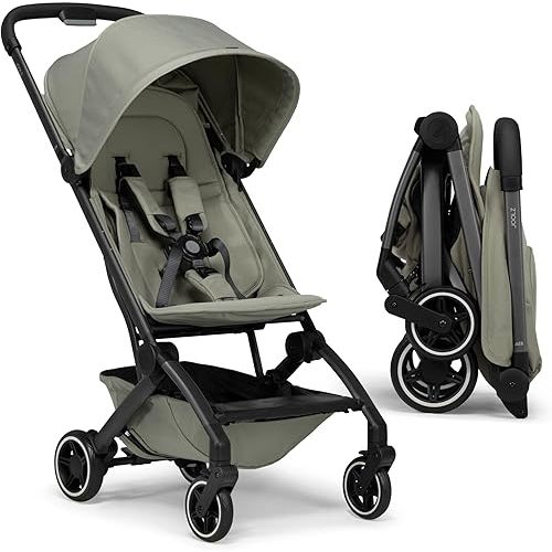 Joolz AER+ Lightweight & Compact Travel Stroller - Portable One-Hand Fold Design - Ergonomic Seat for Infant & Toddler (up to 50 lb) - XXL Sun Hood - Stroller for Airplane -Travel Pouch -Sage Green