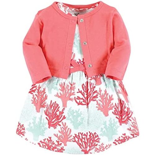 Touched by Nature Baby Girl Organic Cotton Dress and Cardigan