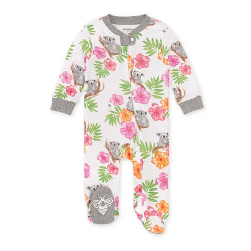 Burt's Bees Baby Organic Cotton Baby Girl One Piece Sleep 'N Play, Sizes Newborn-6/9 Months