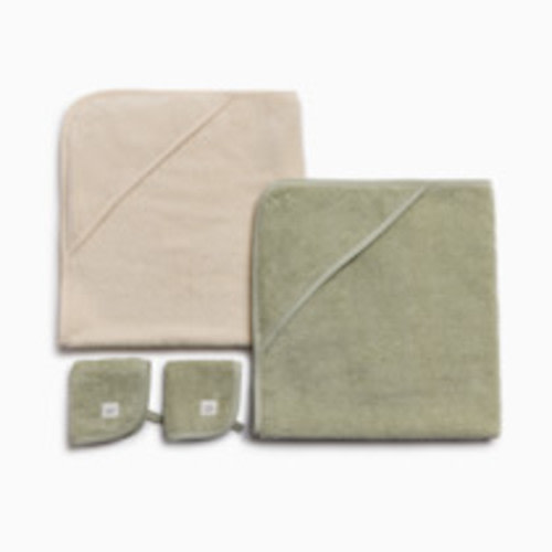 Tiny Kind Organic Bath and Towel Spa 4 Piece Set - Desert Sage/Antique White, 0-24 M