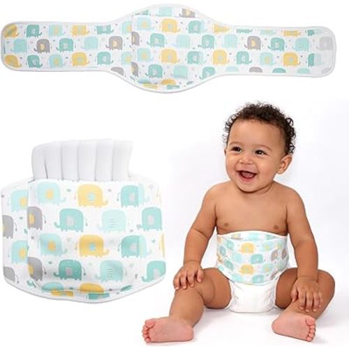 Colic And Gas Relief for Newborns and Infants, Baby Tummy Wrap with Flaxseed Heating Pad Belt, Adjustable Infant Swaddling Belly Belt, Natural Relief for Upset Stomach in Babies and Toddlers 0-3 Years
