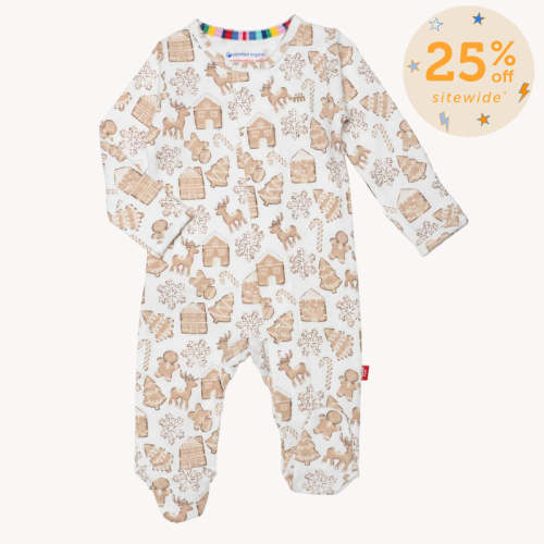 gingerbread lane organic cotton magnetic parents favorite footie