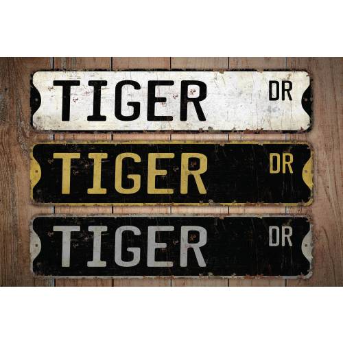 Tiger - Tiger Sign - Tiger Decor - Tiger Lover - Custom Street Sign - Custom Street Decor - Premium Quality Rustic Metal Sign