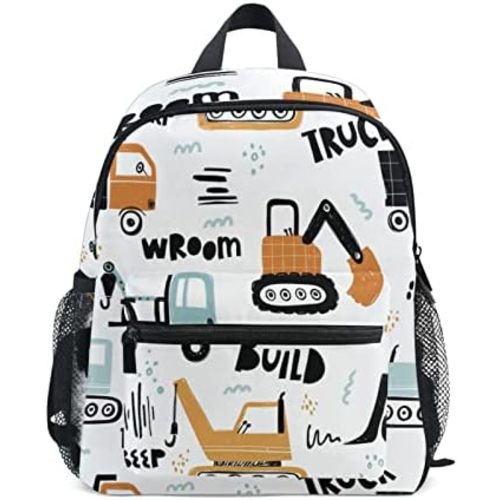 ALAZA Kids Back Pack Construction Transport Car Todder Backpack Book Bag Daycare Bag