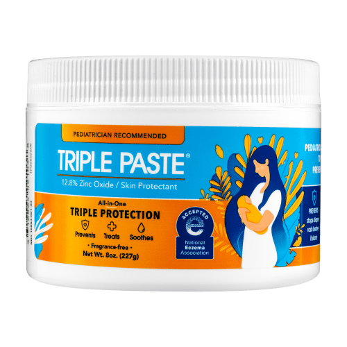 Triple Paste Diaper Rash Cream, Hypoallergenic Medicated Ointment for Babies, 8 oz