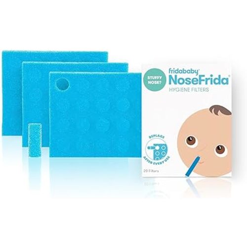 Frida Baby Nasal Aspirator Original 60 Nose Frida Filter Refills, Replacement Filters, Hygiene Filters for NoseFrida The Snotsucker, BPA Free, Latex Free
