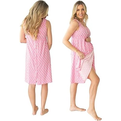 Baby Be Mine Labor and Delivery Gown for Hospital – 3-in-1 Labor/Delivery/Nursing Gown – Maternity Sleepwear