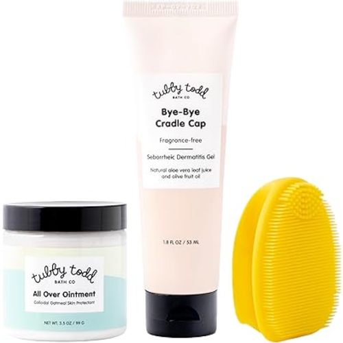TUBBY TODD Cradle Cap Gel, All Over Ointment (3.5oz), & Cradle Cap Brush