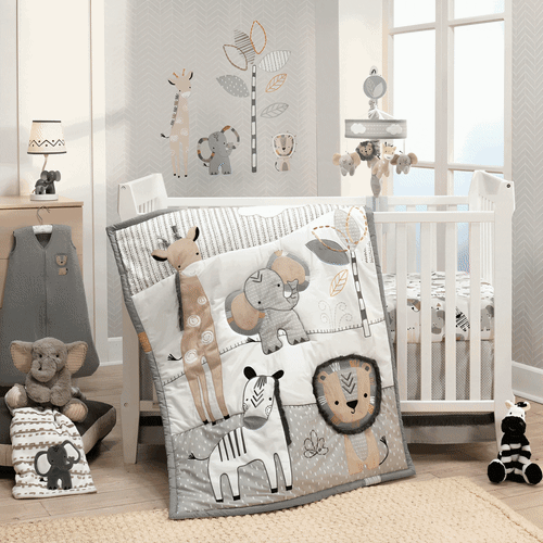 Deer Park Woodland 3-Piece Nursery Baby Crib Bedding Set - Gray – Lambs & Ivy