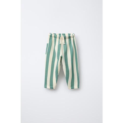 STRIPED PANTS - Blue green | ZARA United States