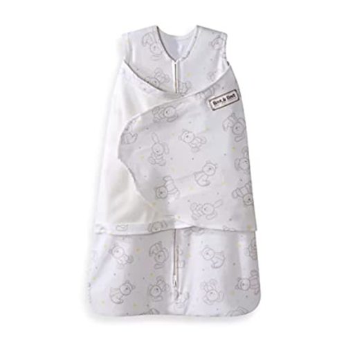 HALO 100% Cotton Sleepsack Swaddle, 3-Way Adjustable Wearable Blanket, TOG 1.5, Floppy Friends, Newborn, 0-3 Months