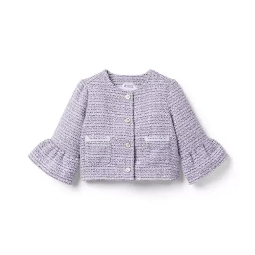 Girl Alpine Purple Tweed Bell Sleeve Jacket by Janie and Jack