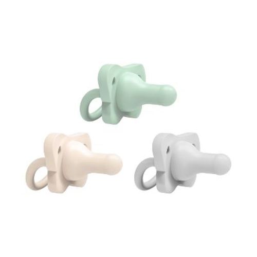 Dr. Brown's HappyPaci One-Piece 100% Silicone Pacifier - 0-6 Months - 3pk - Cool Gray/Green/Ecru