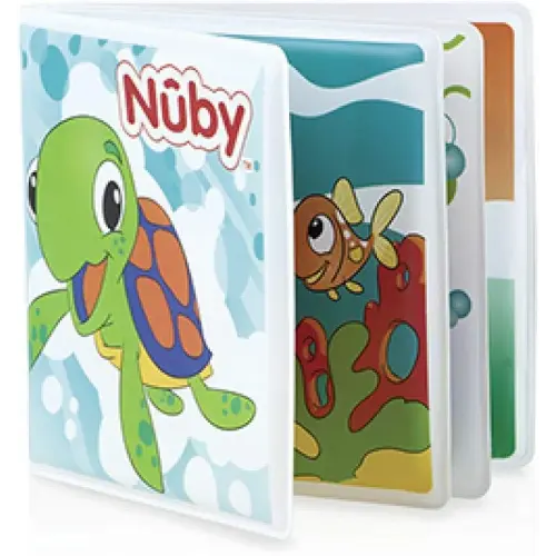 Nuby Bath Fun Time Book with Water-Proof Pages and Surprise Squeaker, Early Education, 0 M+