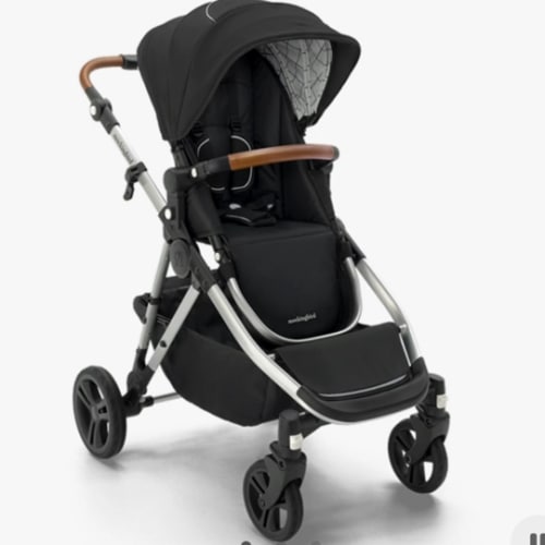 Mockingbird Single-to-Double Stroller 2.0 - Watercolor Canopy With Penny Leather