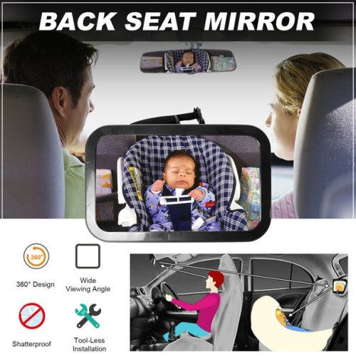 Shop LC Black Acrylic Baby Car Mirror for the Back Seat