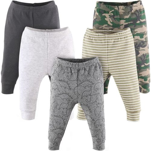 The Peanutshell 5 Pack Baby Boy or Girl Pants Set - 100% Cotton Toddler Pants, 0-24 Months for Toddlers & Babies - Dinosaur
