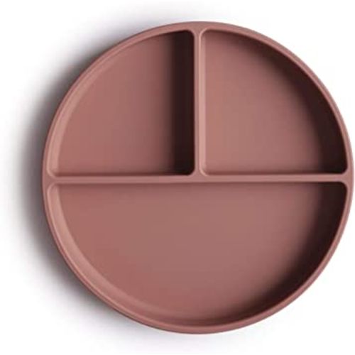 mushie Silicone Suction Plate | BPA-Free Non-Slip Design (Cloudy Mauve)