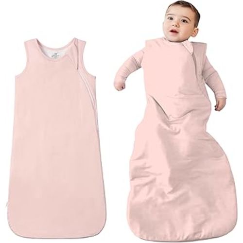 Supersoft Viscose from Bamboo Sleep Sack 0-6 Months 1.0 Tog for Baby Boys and Girls, Infant Toddler Sleeping Sack, 2-Way Zipper Baby Wearable Blanket