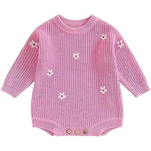 woshilaocai Baby Boy Girl Sweater Oversized Long Sleeve Romper Warm Crewneck Bodysuit Knitted Winter Clothes