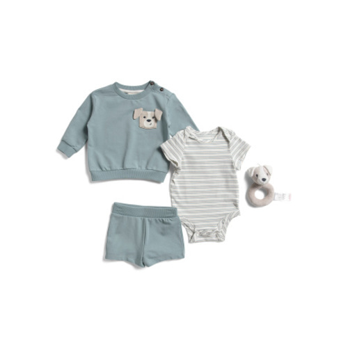 Newborn Boys 3pc Fleece Shorts Set With Rattle | Baby | Marshalls