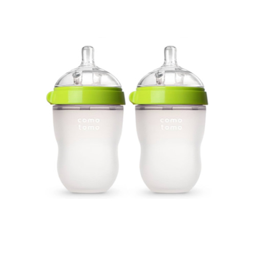 Comotomo Baby Bottle Double Pack, Green, 8oz