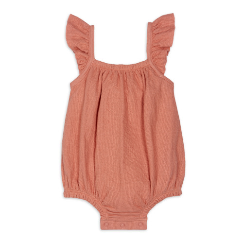 Modern Moments By Gerber Baby Girl Cotton Romper with Ruffle Straps, Sizes 0/3 Months - 24 Months