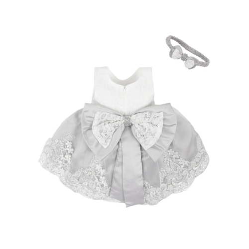 Bagilaanoe Newborn Baby Girl Party Dress Floral Print Sleeveless A-line Princess Dresses + Hairband 3M 6M 12M 18M 24M Infant Lace Patchwork Tulle Skirt