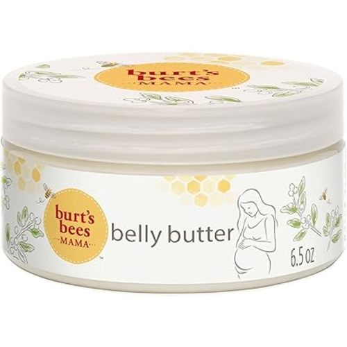 Burt's Bees Mama Belly Butter, Stretch Mark Cream for Pregnancy Massages Body & Reduces Scar Appearance, Prenatal & Postnatal Tummy Skin Care, Shea Butter & Vitamin E Rich Formula, 6.5 Oz Tub