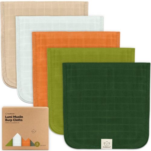 5pk Lumi Muslin Burp Cloths For Baby Boys, Girls, Organic Baby Burp Cloths, Burping Cloths For Babies