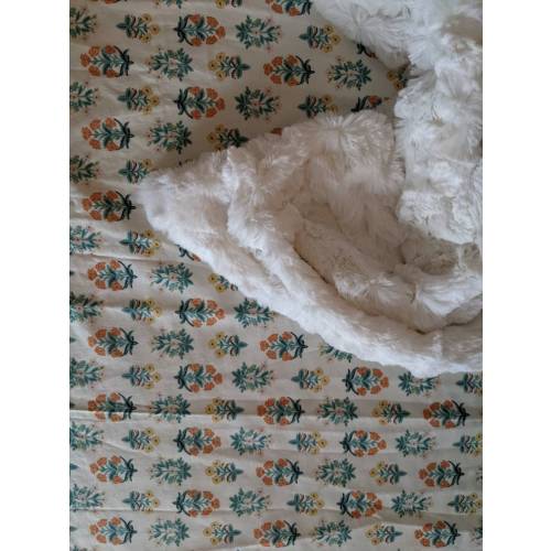 MINI crib sheets RIFLE PAPER co. Peach green yellow Baby Bedding Fitted Crib Sheets Girl Babe Nestig wave cloud Cot Sheet