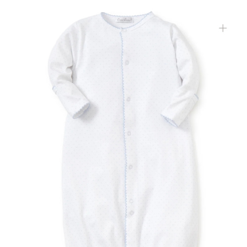 White/Blue New Kissy Dots Print Converter Gown