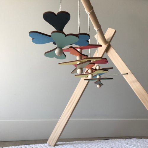 Infant Nursery Mobiles Play Gym/car Seat Mobiles Laser-cut, Wooden, Geometric Shapes, Gender-neutral - Etsy