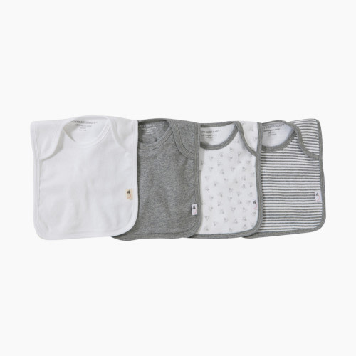 Burt's Bees Baby Organic Lap Shoulder Bib (4 Pack) - Heather Grey