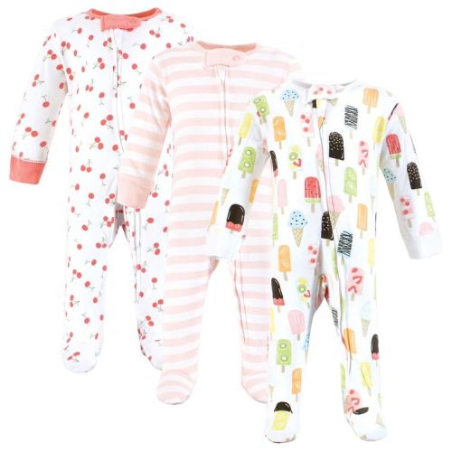 Touched by Nature Baby Girls Organic Cotton Sleep and Play, Popsicle