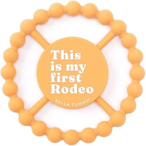 Bella Tunno Happy Teether - Easy Grip Baby Teether Toy, BPA Free Baby Teethers 0-6 Months and 6-12 Months, Food-Grade Silicone Teething Toys for Baby Teething Relief, First Rodeo