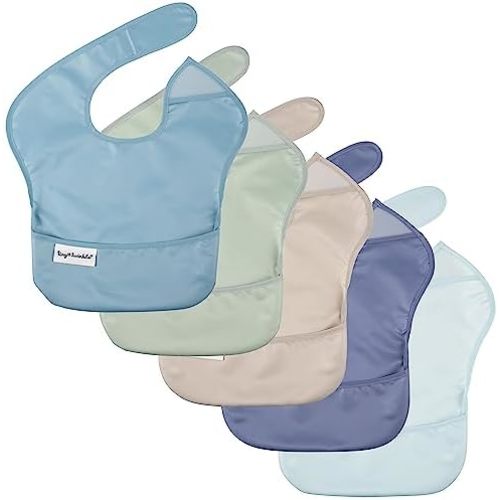 Tiny Twinkle Mess-Proof Baby Bib - Waterproof Bib for Baby Boy or Girl - PFAS, PVC, BPA, Phthalate Free - Baby Food Bibs