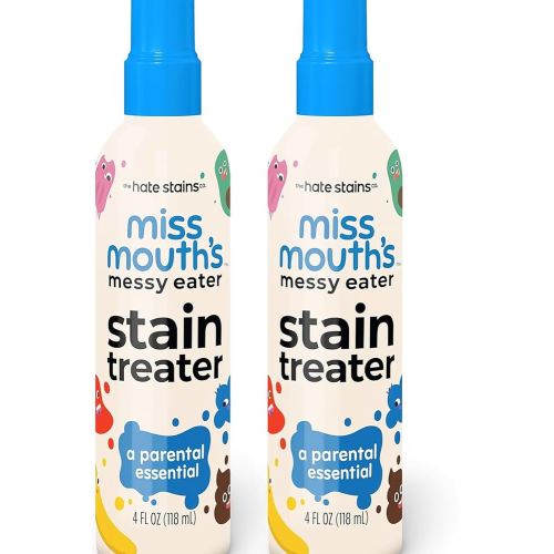 Miss Mouth's Messy Eater Stain Treater Spray - 4oz 2 Pack Stain Remover - Newborn & Baby Essentials - No Dry Cleaning Food, Grease, Coffee Off Laundry, Underwear, Fabric