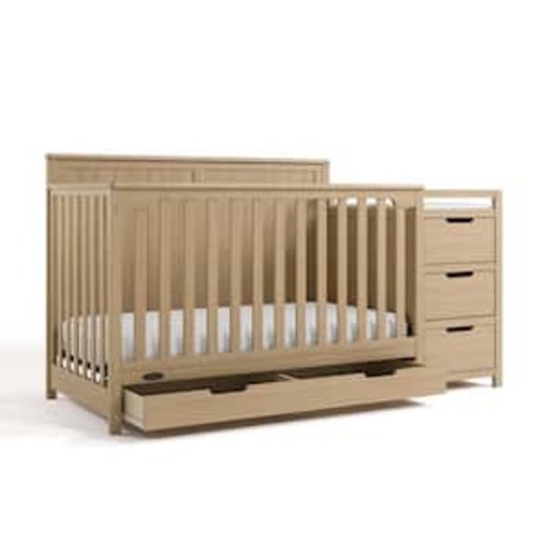 Hadley Hazelnut 5-in-1 Convertible Crib and Changer with Drawer