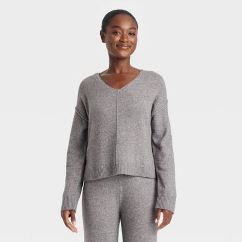 Women's Pullover Pajama Sweater - Auden™ Heathered, Gray, Large