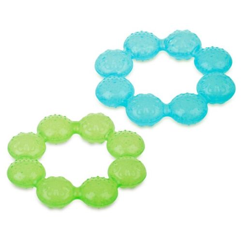 Nuby™ IcyBite 2-Pack Soother Ring Teethers in Aqua/Green