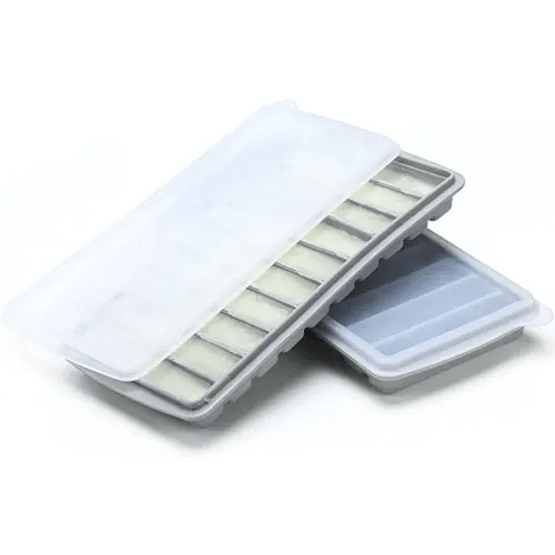 2 Pieces Breastmilk Storage Container Baby Food Milk Silicone Freezer Trays with Lid Breastmilk Freezer Tray Organizer Ice Trays Silicone Breastmilk Storage Bag Tray 10-1 oz Bars (Gray)