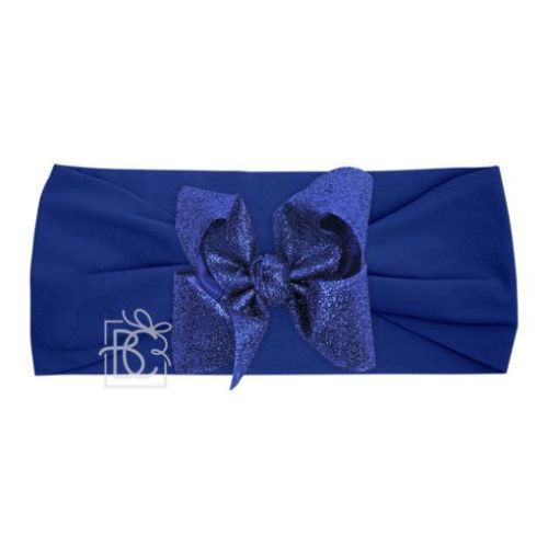 Beyond Creations - Hair Bows and Accessories - Pantyhose Headband with Glitter Metallic Bow