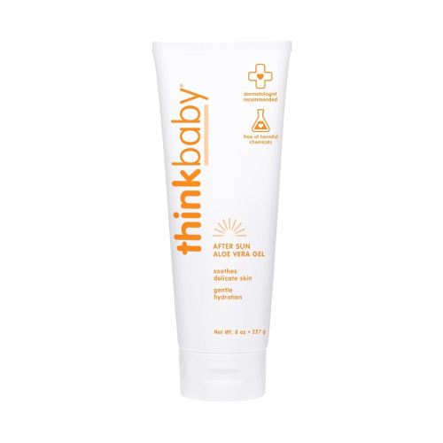 THINK Thinkbaby Aloe Vera Gel, After Sun Relief, 8 Fl Oz, EWG Verified Natural After Sun Skincare for Face & Body - Hydrating, Soothing & Moisturizing Sunburn Solution for Babies & Toddlers